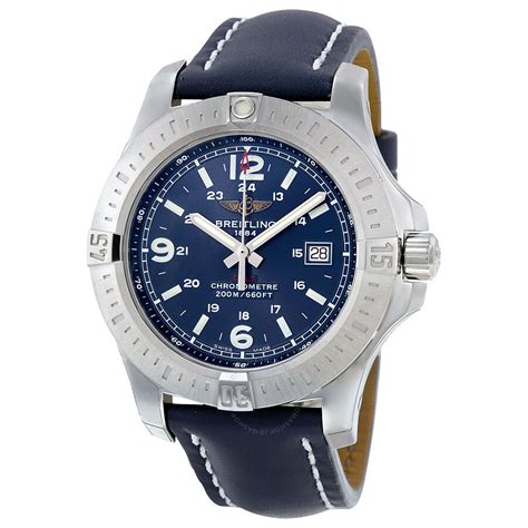 breitling colt blue dial blue leather men's watch|Breitling Chronomat Colt Automatic 44 Blue Dial Men's Watch on .